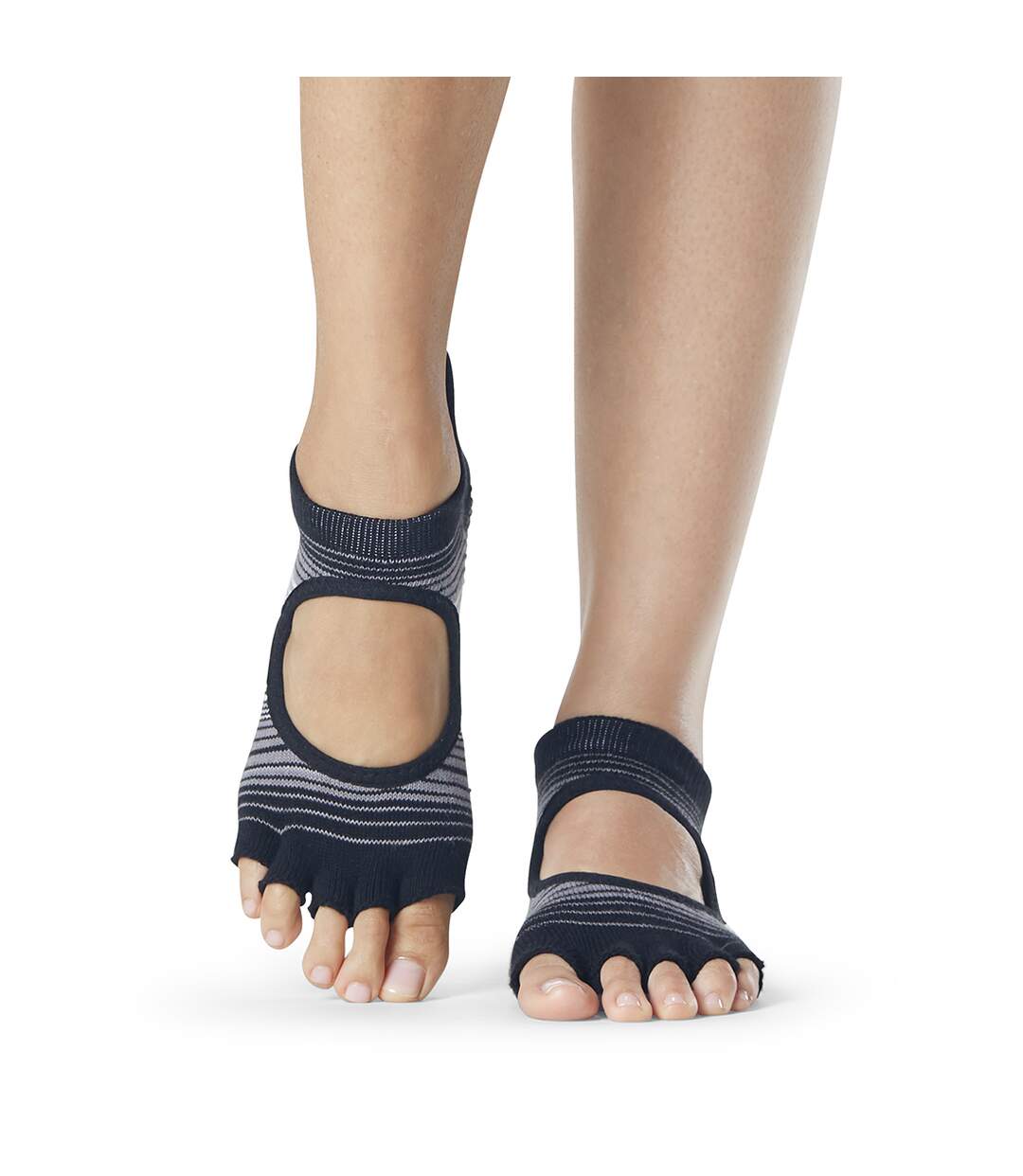 Toesox - Chaussettes à demi-orteils BELLARINA STATIC - Femme (Noir / Gris / Blanc) - UTMQ355-2