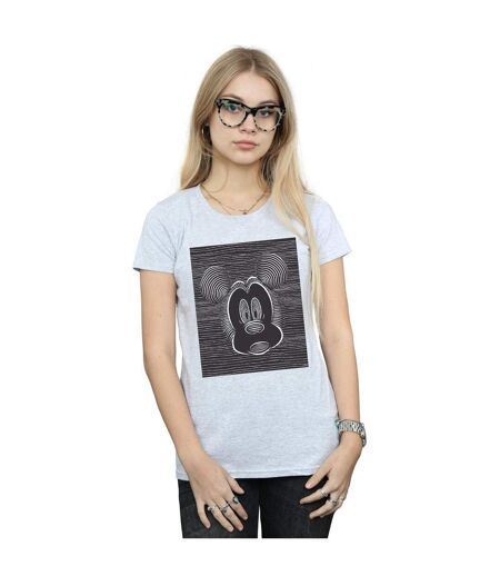 Disney T-Shirt coton yeux magiques Mickey Mouse Femme/Ladies (Gris sportif) - UTBI31846