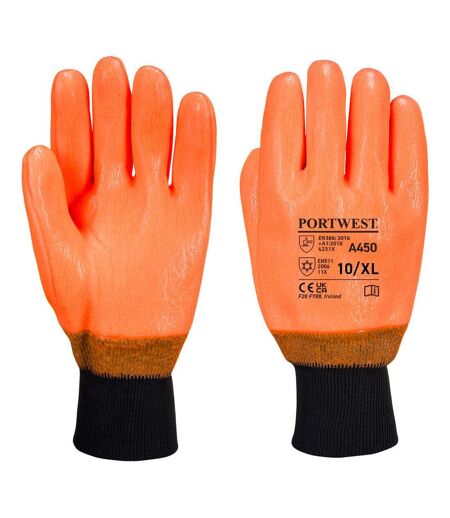 Portwest Unisex Adult A450 Hi-Vis Weatherproof Gloves (Orange) (XL) - UTPW1383