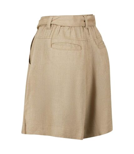 Regatta Womens/Ladies Sabela Paper Bag Shorts (Sesame) - UTRG7393