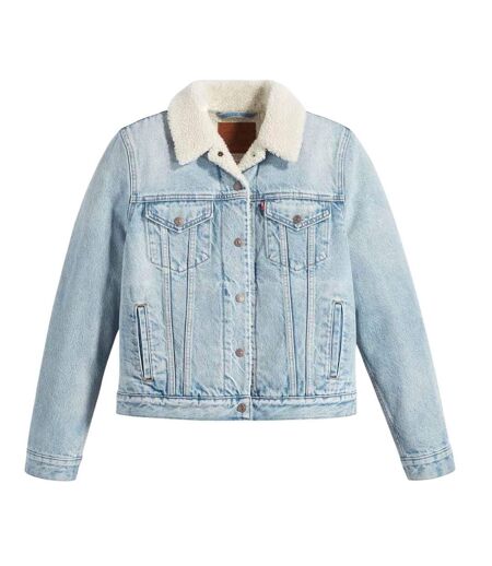 Womens/ladies Original Sherpa Trucker Jacket Light Blue Levis