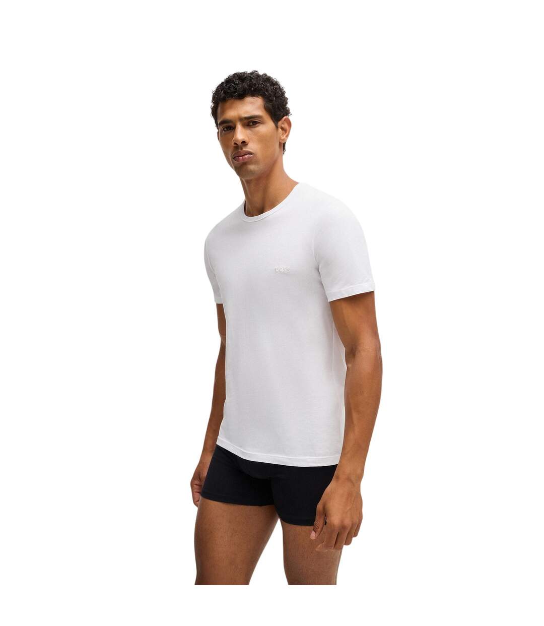 Lot De 3  T-shirts Homme Bleu Marine Noir Blanc Boss-4