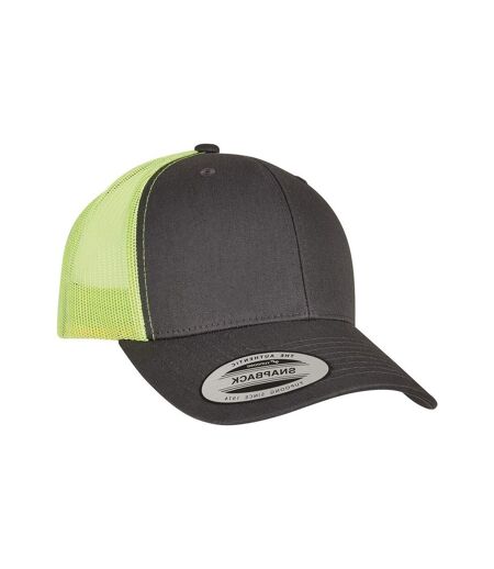 Casquette Trucker Retro Adulte Charbon Vert Néon Flexfit