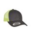 Casquette Trucker Retro Adulte Charbon Vert Néon Flexfit-2