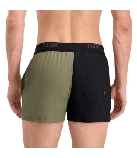 Mens Colour Block Swim Shorts Black Khaki Puma