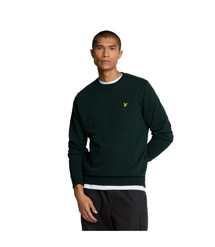 Mens crew neck long-sleeved sweatshirt dark green Lyle & Scott