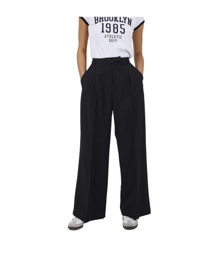 Womens/ladies Plain Suit Trousers Black Brave Soul