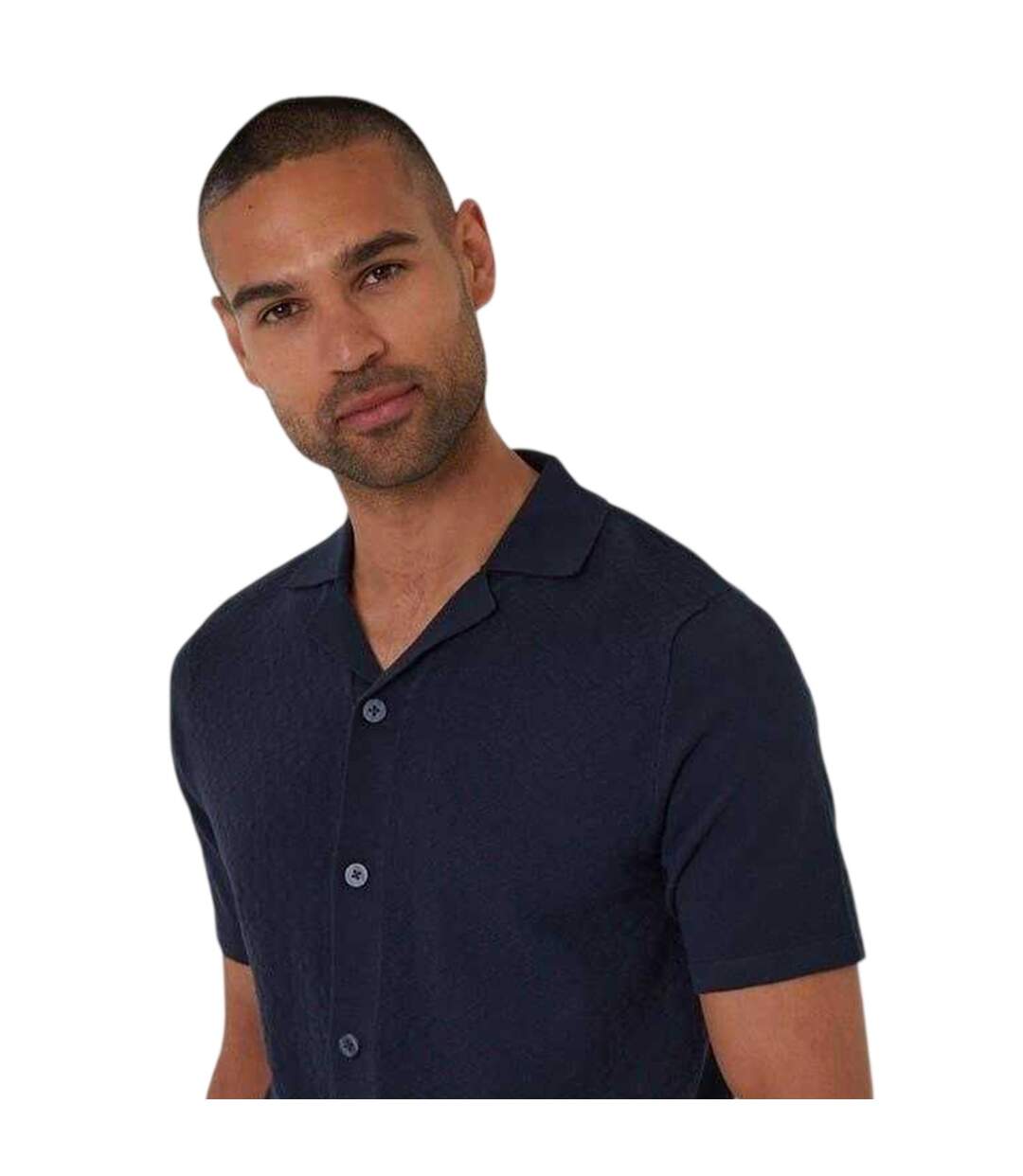 Chemise Motif/style Texturé Homme Bleu Marine Threadbare-3