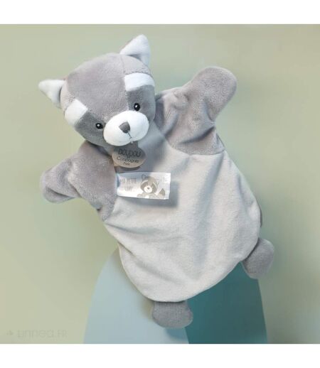 Doudou polyester 2 en 1 collection LES MARIONNETTES Raton laveur