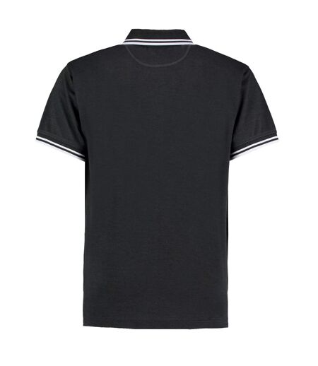 Kustom Kit Mens Tipped Cotton Pique Polo Shirt (Graphite/White)