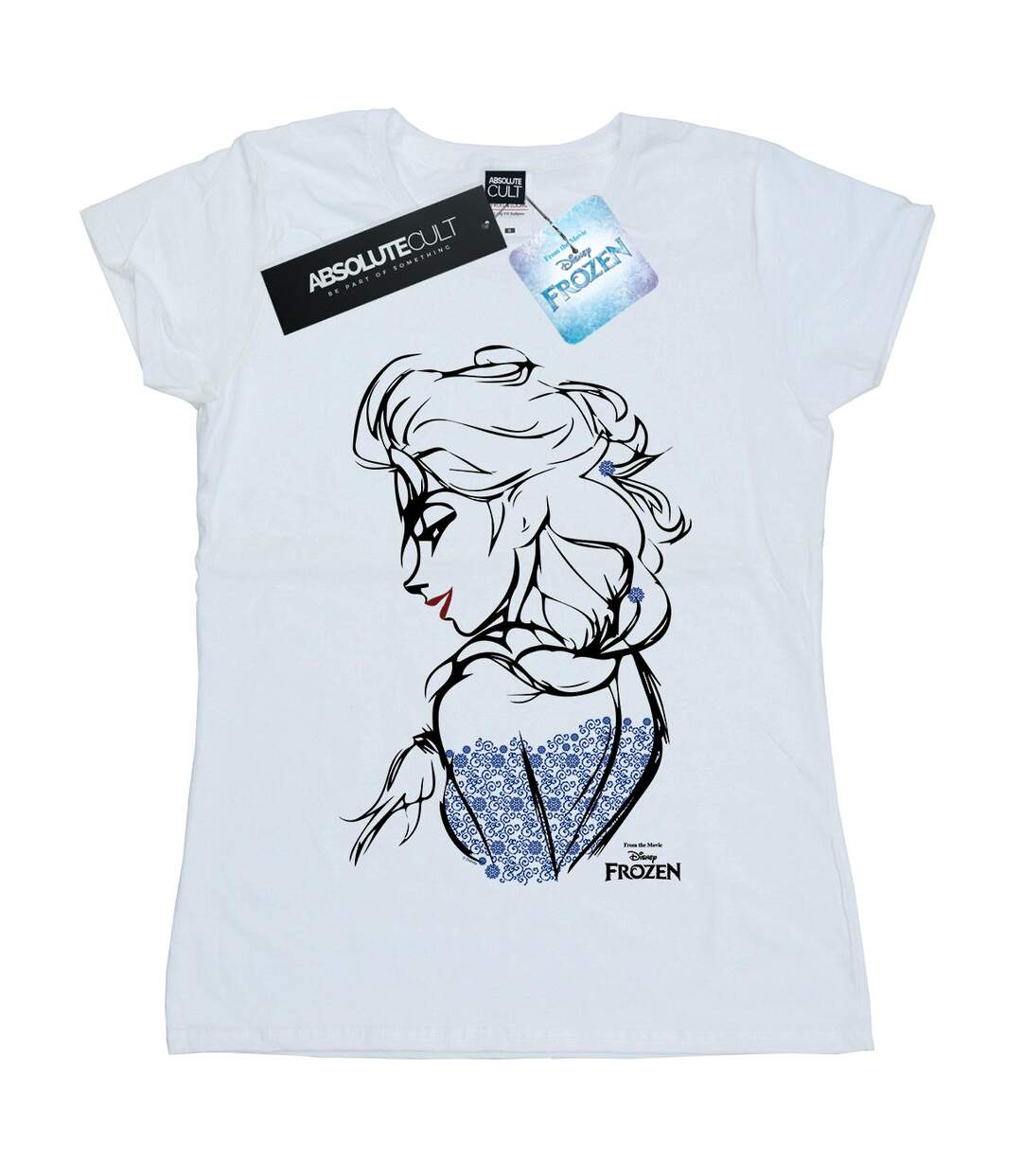 Disney Femmes/Ladies - Frozen Elsa Sketch Mono Cotton T-Shirt (Blanc) - UTBI21862-1