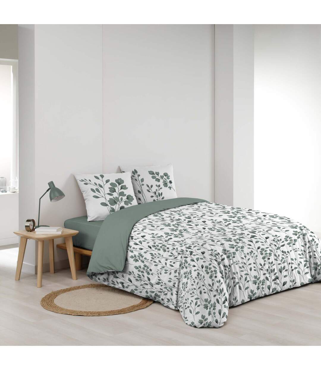 Parure de Lit 3 Pièces Maiwen 240x220cm Vert Sauge-2