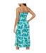 Robe Mi-longue Bretelles Fines Motif/style Floral Femme Vert Bleu Brave Soul-3