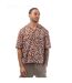 Mens Leaf Print Relaxed Fit Short-sleeved Shirt Brown Boss-2