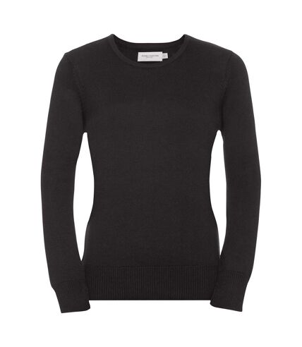 Russell Collection Ladies/Womens V-Neck Knitted Pullover Sweatshirt (Charcoal Marl) - UTBC1011