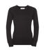 Russell Collection Ladies/Womens V-Neck Knitted Pullover Sweatshirt (Charcoal Marl) - UTBC1011