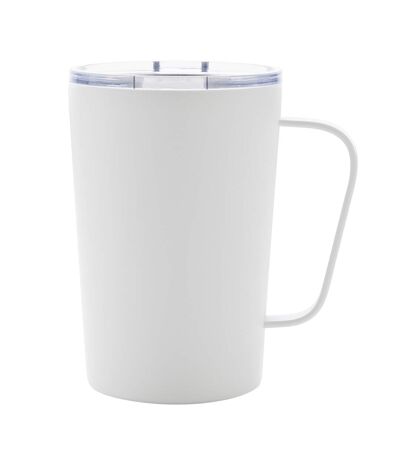 Modern recycled stainless steel mug with lid one size white XD Collection