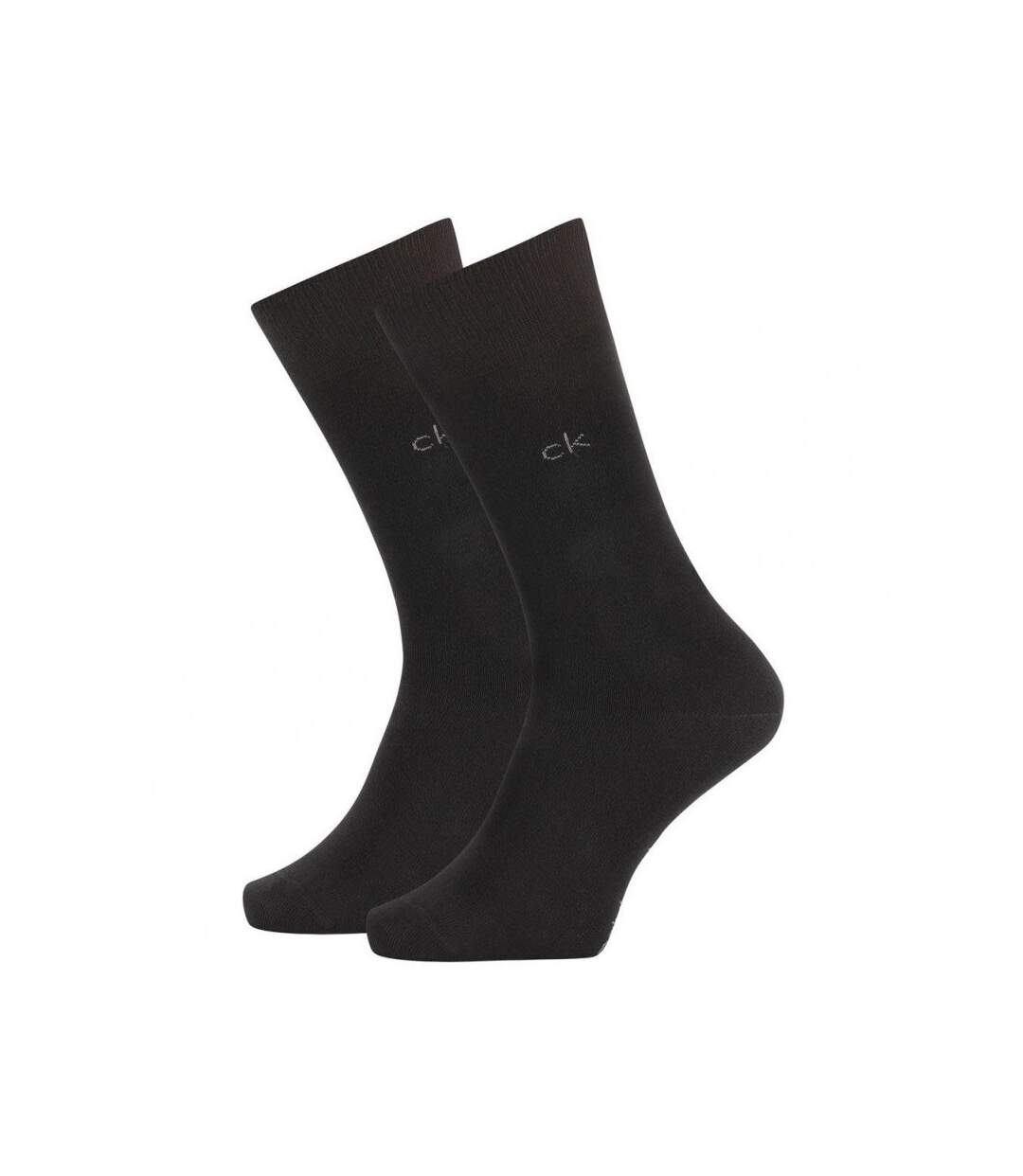 CALVIN KLEIN Lot de 2 paires de Chaussettes Homme Coton CASUAL FLATKNIT Noir-2