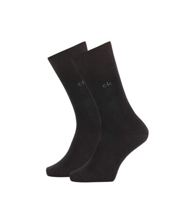 CALVIN KLEIN Lot de 2 paires de Chaussettes Homme Coton CASUAL FLATKNIT Noir