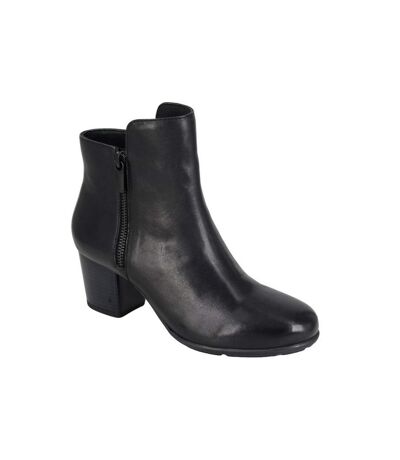 Womens/ladies cleope leather ankle boots black Cipriata