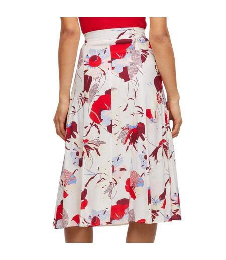 Jupe Mi-longue Style Floral Vallua Femme Blanc Cassé Rouge Bleu Boss
