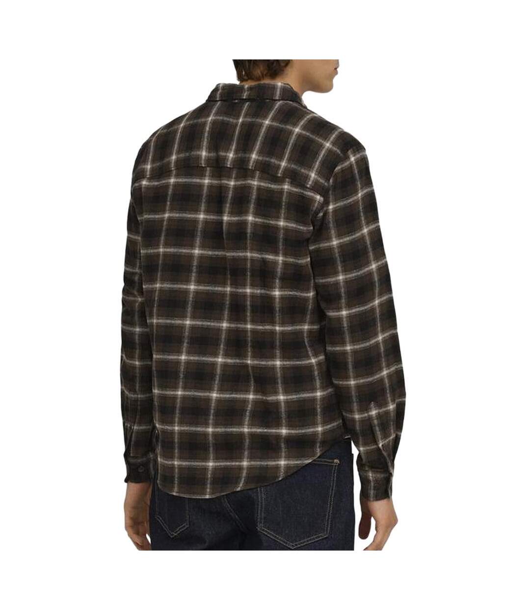 Chemise à carreaux marron foncé homme jack & jones flannel-2
