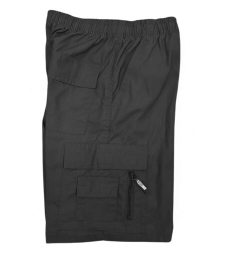 Bermuda homme noir multi-poches - Confortable et pratique