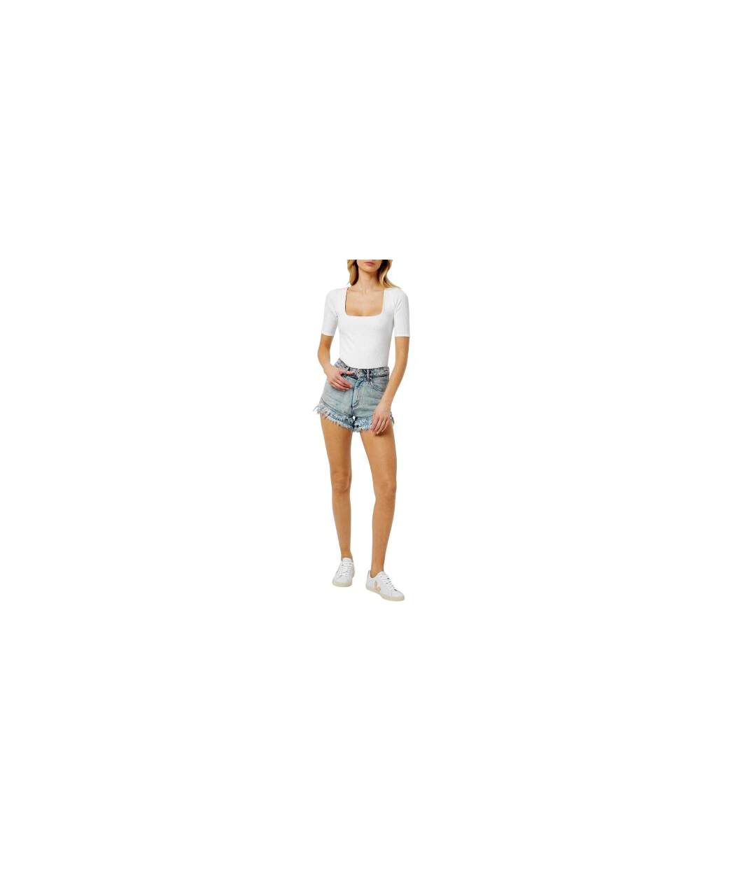 Womens/ladies Esplar Leather Flat Trainers White Veja-1