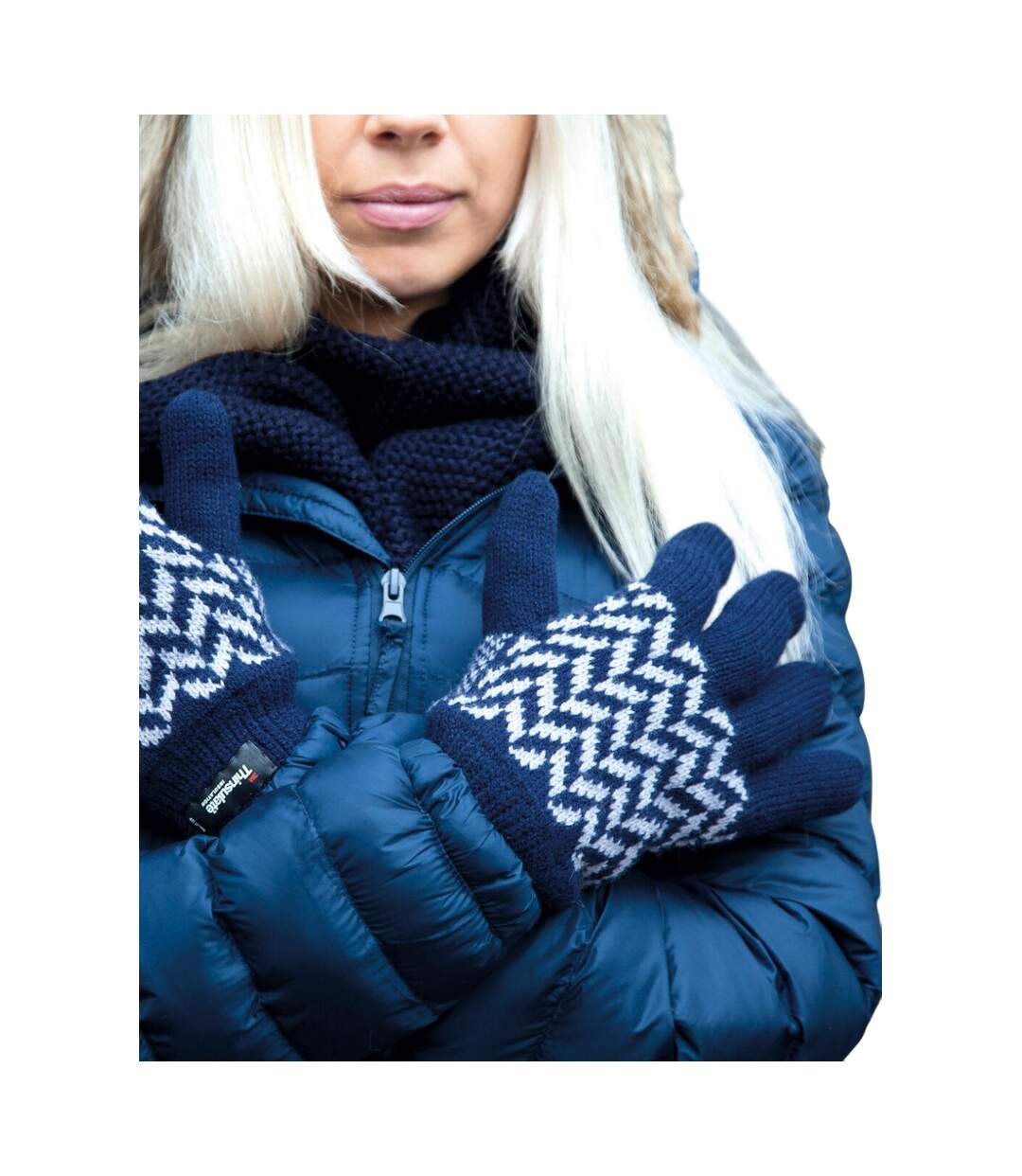 Gants S-m Bleu Marine Gris Result Winter Essentials-1