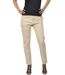 Pantalon femme de couleur beige - Coupe slim et taille haute-1