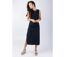 Robe longue coupe droite CHARLINE unie noire Coton Du Monde-2