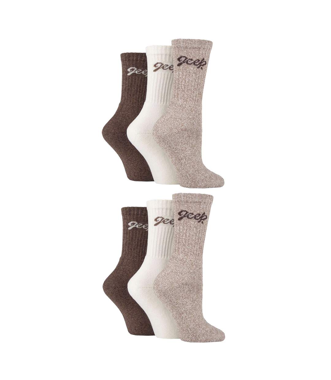 Lot de 6 chaussettes de randonnée en coton respirant pour femme-3
