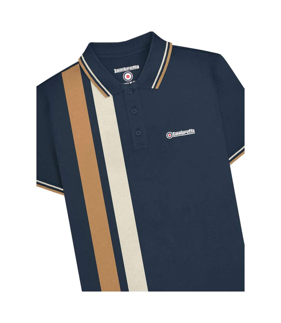 Polo Ss25 Homme Bleu Marine Lambretta-4