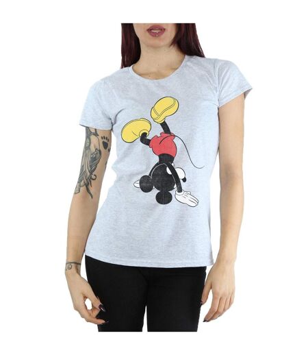 Disney T-shirt en coton à l'envers Mickey Mouse Femme/Femme (Gris sportif) - UTBI31422