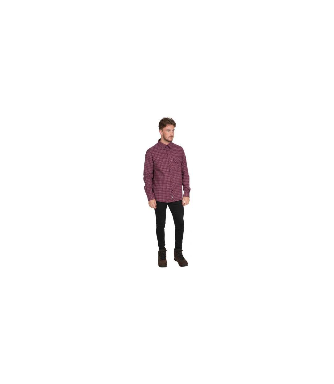 Chemise Manches Longues Motif/style Motif Écossais Snypr Homme Rouge À Carreaux Trespass-1