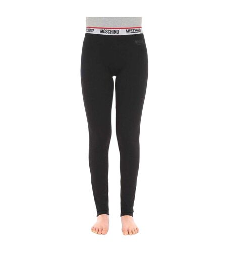 Legging Motif/style Bande Femme Noir Moschino