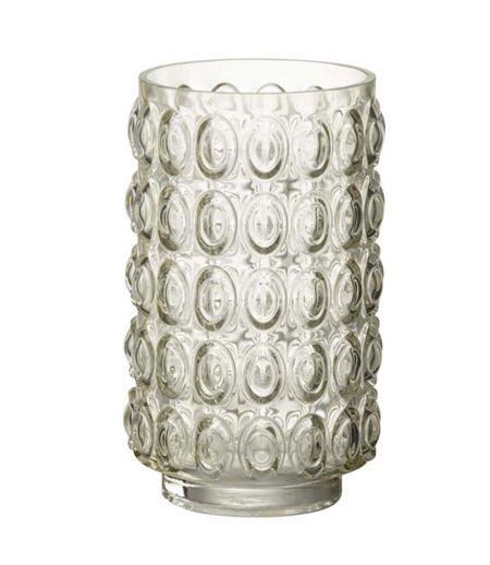 Vase Design en Verre Bulles 23cm Jaune Clair