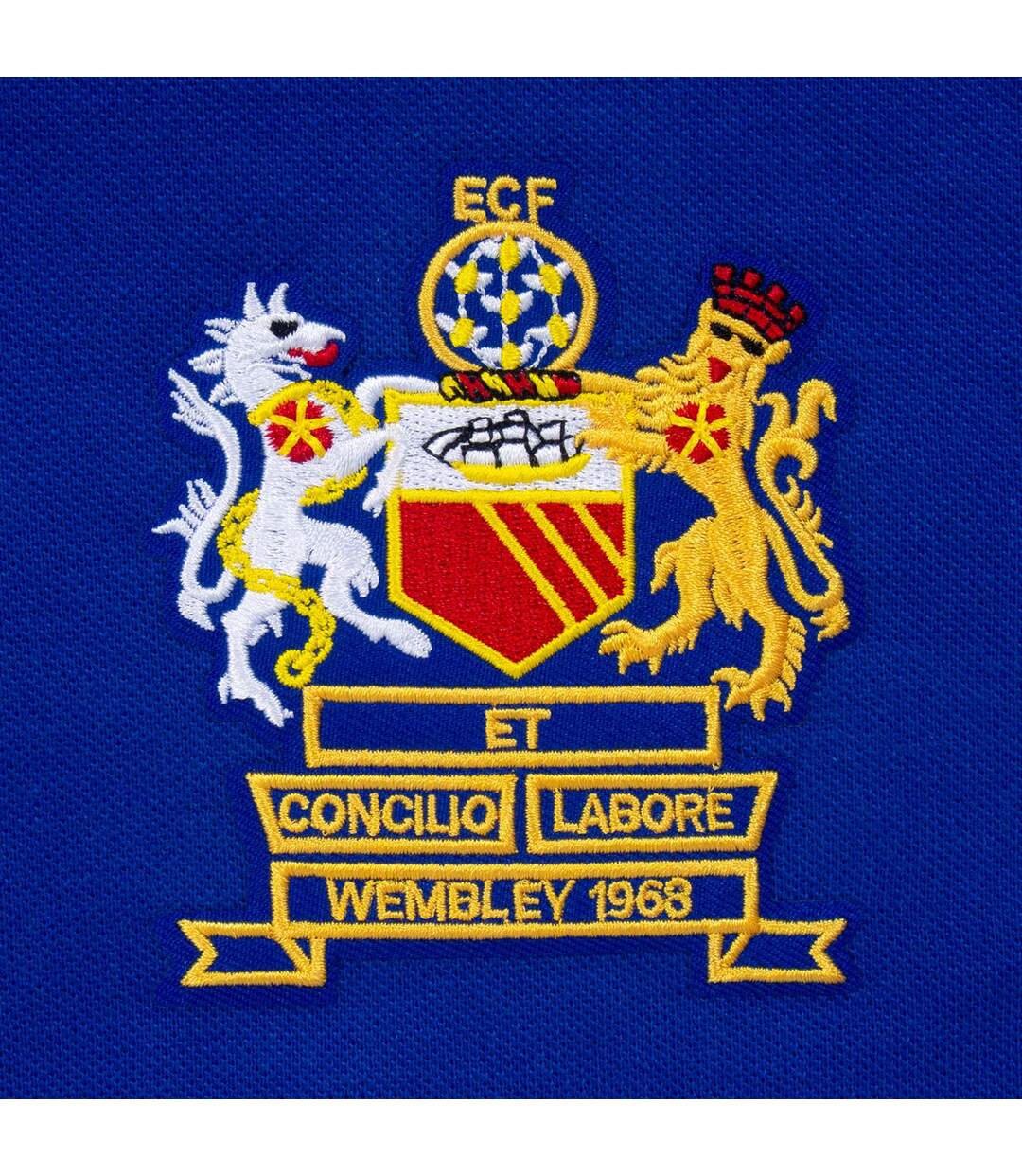 Mens Manchester 1968 Crest Polo Shirt Blue Fan Originals-3
