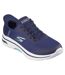 Womens/ladies go walk 2.0 slip-on arch fit trainers navy/aqua Skechers