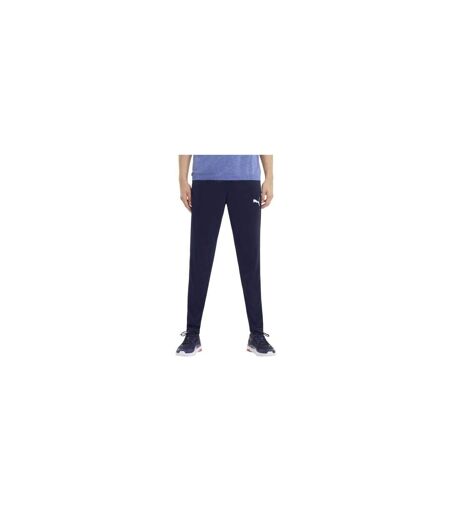 Mens Logo Tapered Tracksuit Bottoms Navy Puma