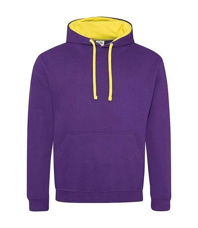 Sweat à capuche varsity femme violet / jaune Awdis Awdis