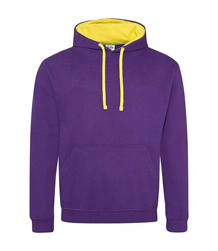 Sweat à capuche varsity femme violet / jaune Awdis