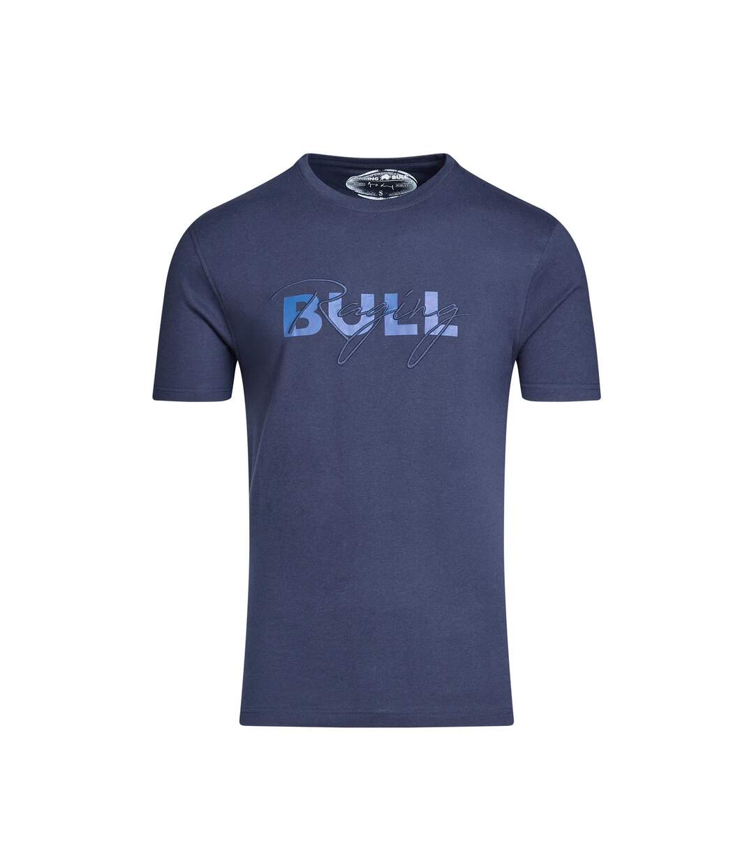 Mens Script T-shirt Navy Raging Bull-1