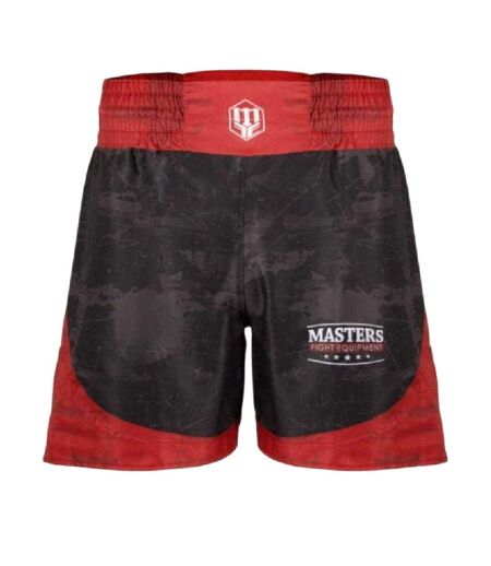 Short De Boxe Motif/style Camouflage Wako Approved Homme Noir Rouge Masters