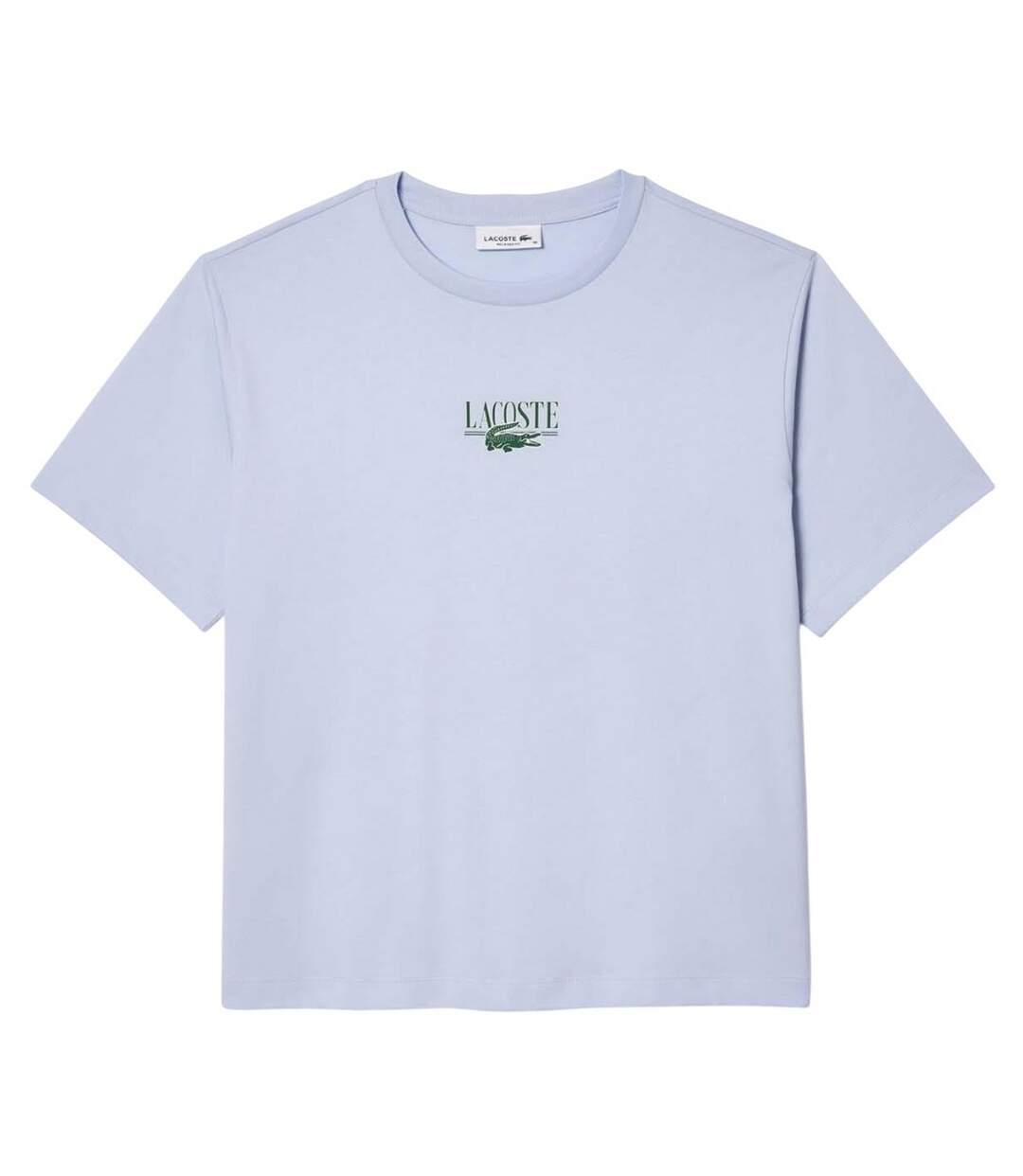 Womens/ladies Printed Cotton Relaxed Fit T-shirt Blue Lacoste-2