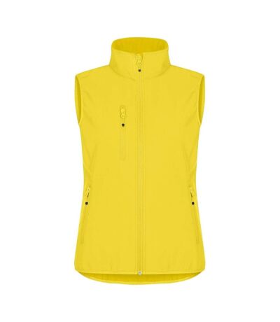 Womens/ladies classic softshell body warmer yellow Clique