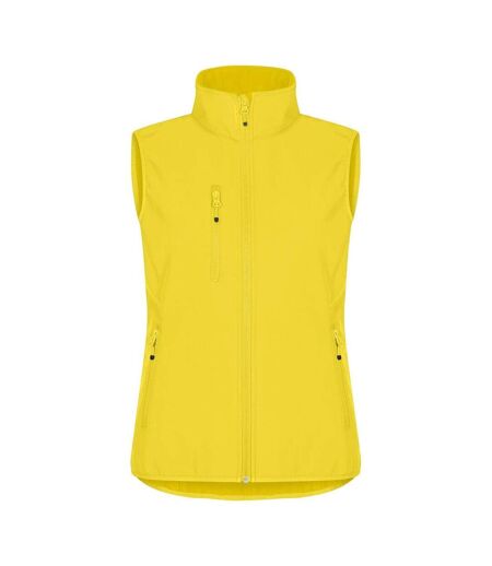 Womens/ladies classic softshell body warmer yellow Clique