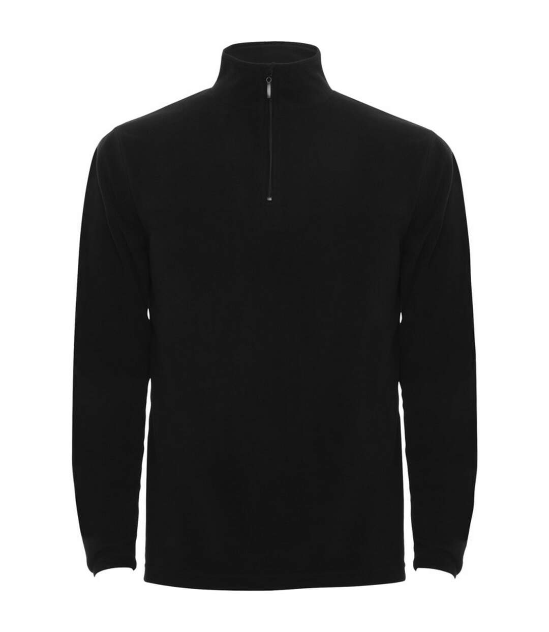 Mens himalaya quarter zip fleece jacket solid black Roly