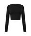 Haut Court Manches Longues Motif/style Logo Femme Noir USA Pro-1