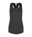 Womens/ladies girlie cool workout vest top charcoal/black AWDis Cool